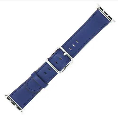 Кожаный ремешок для Apple Watch Band 42 мм 38 мм iwatch 4/3 браслет 44 мм 40 мм браслет вакуумная Кофеварка Пряжка ремешок для часов - Цвет ремешка: Royal blue A