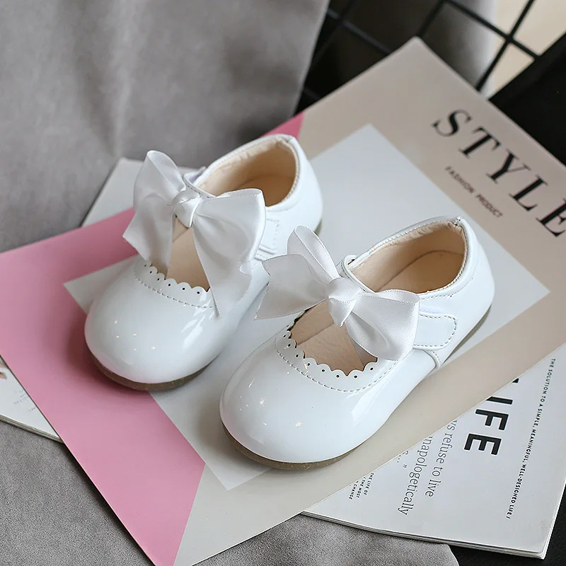 Kids Leather Shoes Baby Girl Cute Bow Multi-purpose Single Shoes New Korean Version of the Princess Shoes Dance ShoesD290