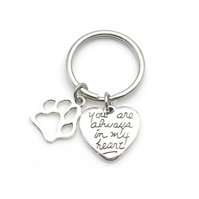 Европа и Америка вы всегда в моем сердце лапа собаки принты ладони печати собаки юбилейный брелок