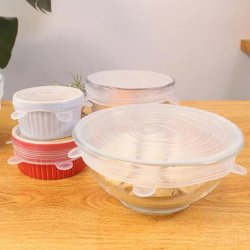 1 Pcs Reusable Silicon Stretch Lids Lid Silicone Cover Pan Cooking Kitchen Stoppers Universal Food Wrap Bowl Pot | Дом и сад