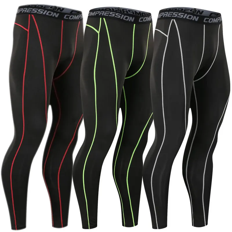 

New Style Running Tights Men Sports Training Quick-Drying Trousers Basketball Elasticity Base Compression Fitness Capri Pants