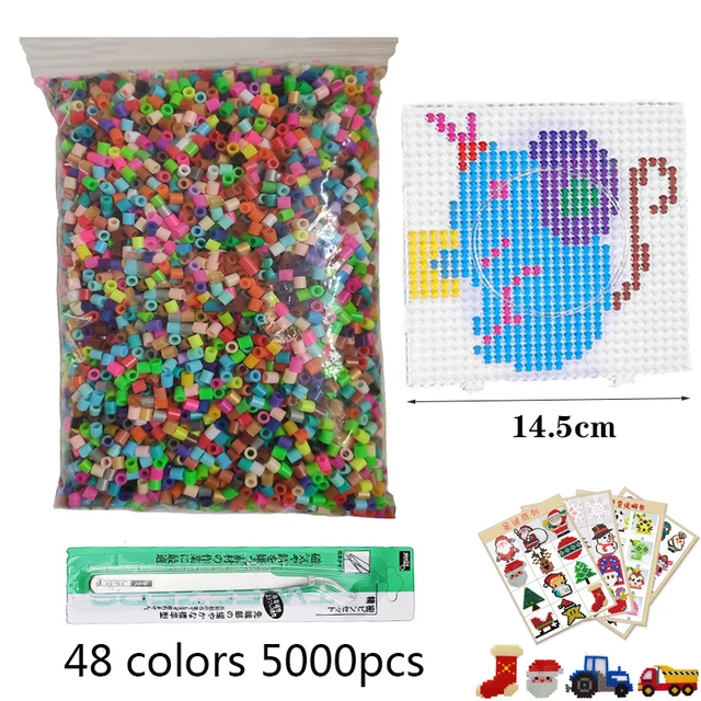 5mm Hama beads 24/48/36 Colors perler Toy Fuse Bead for kids DIY handmaking 3D puzzle Educational Kids Toys Free Shipping 1