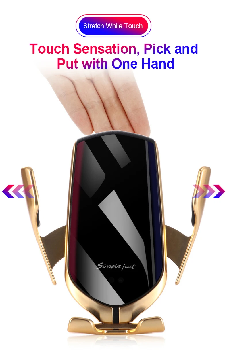 R2 Qi Car Wireless Charger 3 in 1 Infrared Air Vent Car Phone Holder Mount for iPhone Samsung Xiaomi Huawei cellphone