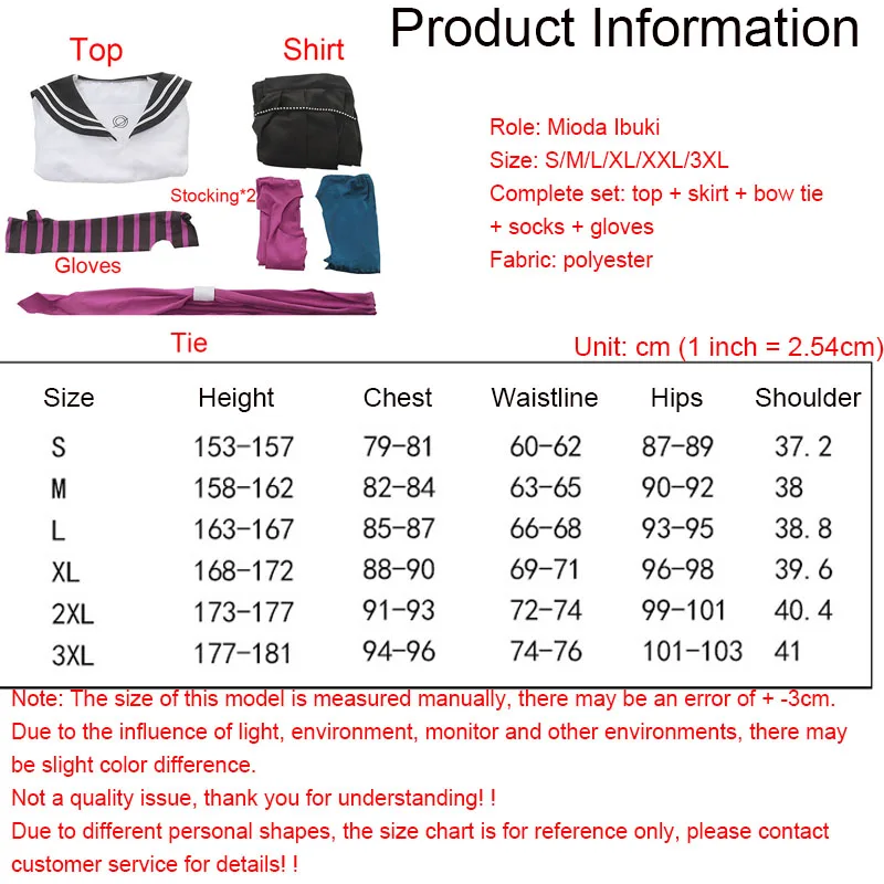 Game Mioda Ibuki Cosplay Costume Danganronpa 2 Wig Woman's JK Uniforms Girl Sailor Suit Halloween Carnival Costumes 0 (14)