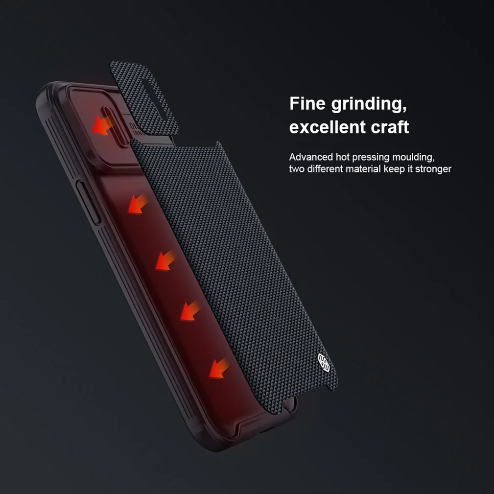 For iPhone 13 13 Pro Case Nillkin Textured Pro Nylon Fiber Weaving Lens Cases Slide Camera Back Cover For iPhone 13 Pro Max Case