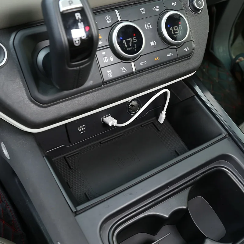 NEW!!!Black ABS For Land Rover Defender 90 110 2020-2024 Car Styling ABS Black Car Central Storage Box Phone Box Car Accessories - 4