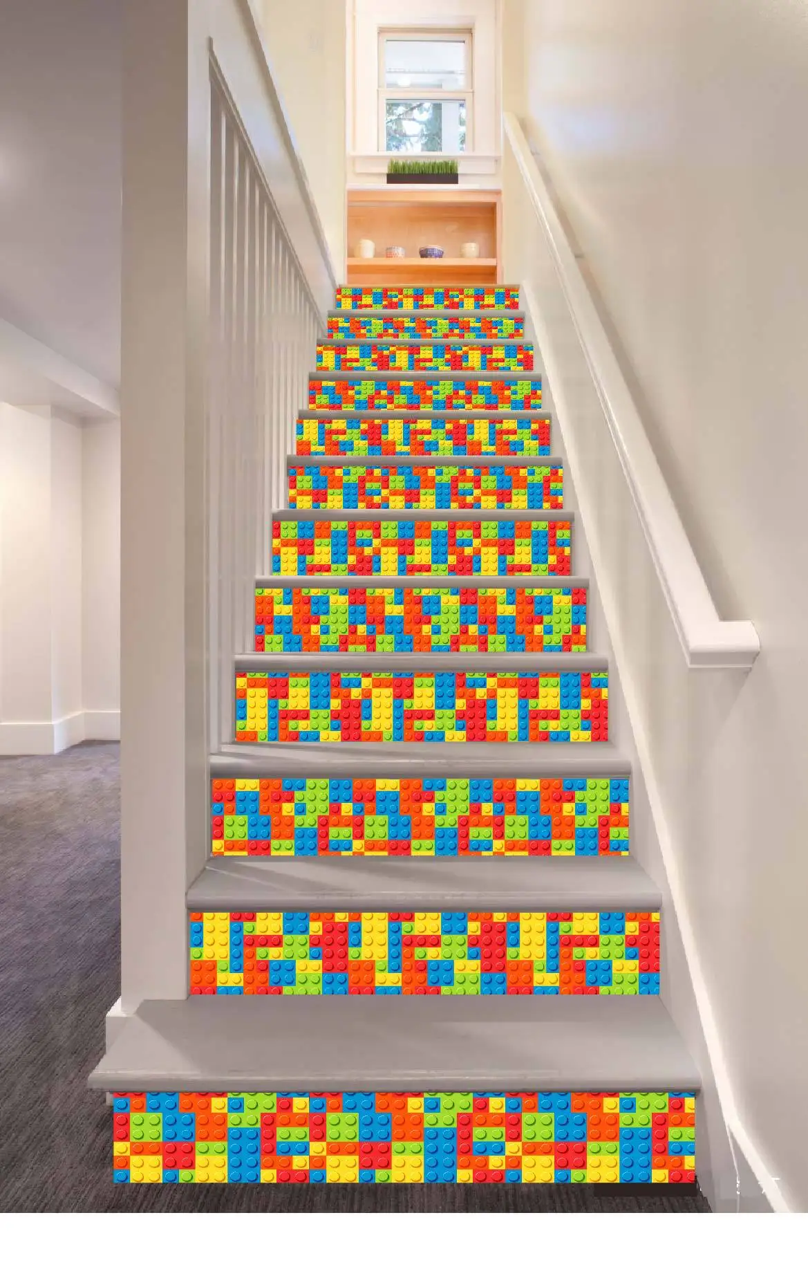 

Amazon New Style Creative Children LEGO Stairs Stickers Refurbished DIY Adhesive Paper Removable Porch Steps Floor Vision Wholes