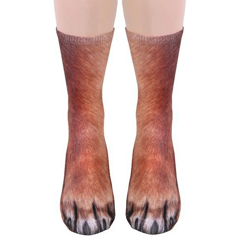 Unisex Adult Child 3D Print Animal Paw Socks animal paw socks Creative Funny Cat Dog Dinosaur Tiger Paw Socks For Boys Girls Casual Christmas
