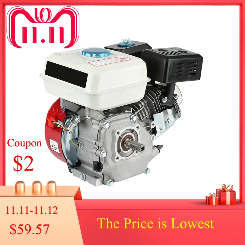 Petrol Engine Air Cooled 4 stroke engine 6.5HP Pull Start 168F OHV Single Cylinder Replacement Petrol Engine