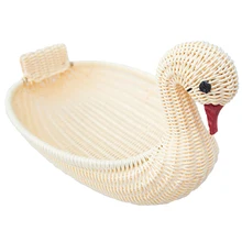 

Newborn Photography Props Swan Basket Handicrafts Weave Rattan Container For Hundred Days Baby Photo Props Infant Toy Gift