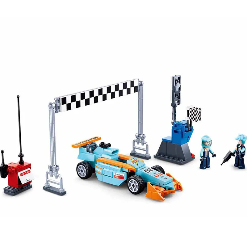 Скоростные чемпионы F1 гоночный автомобиль ремонт конечный гараж строительные блоки комплекты кирпичей наборы Creator Technic Модель Классические детские игрушки