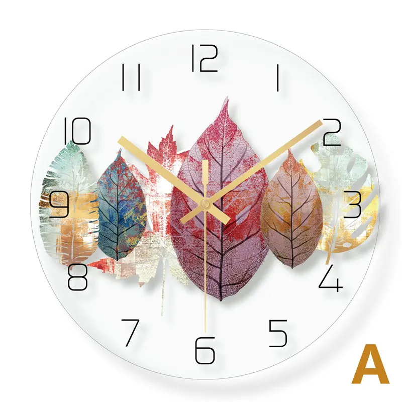 Wall Clock Nordic Household Mute Living Room Bedroom Minimalist Modern Decorative Wall Watch 14 Inch Quartz Round Clocks - Цвет: 3189