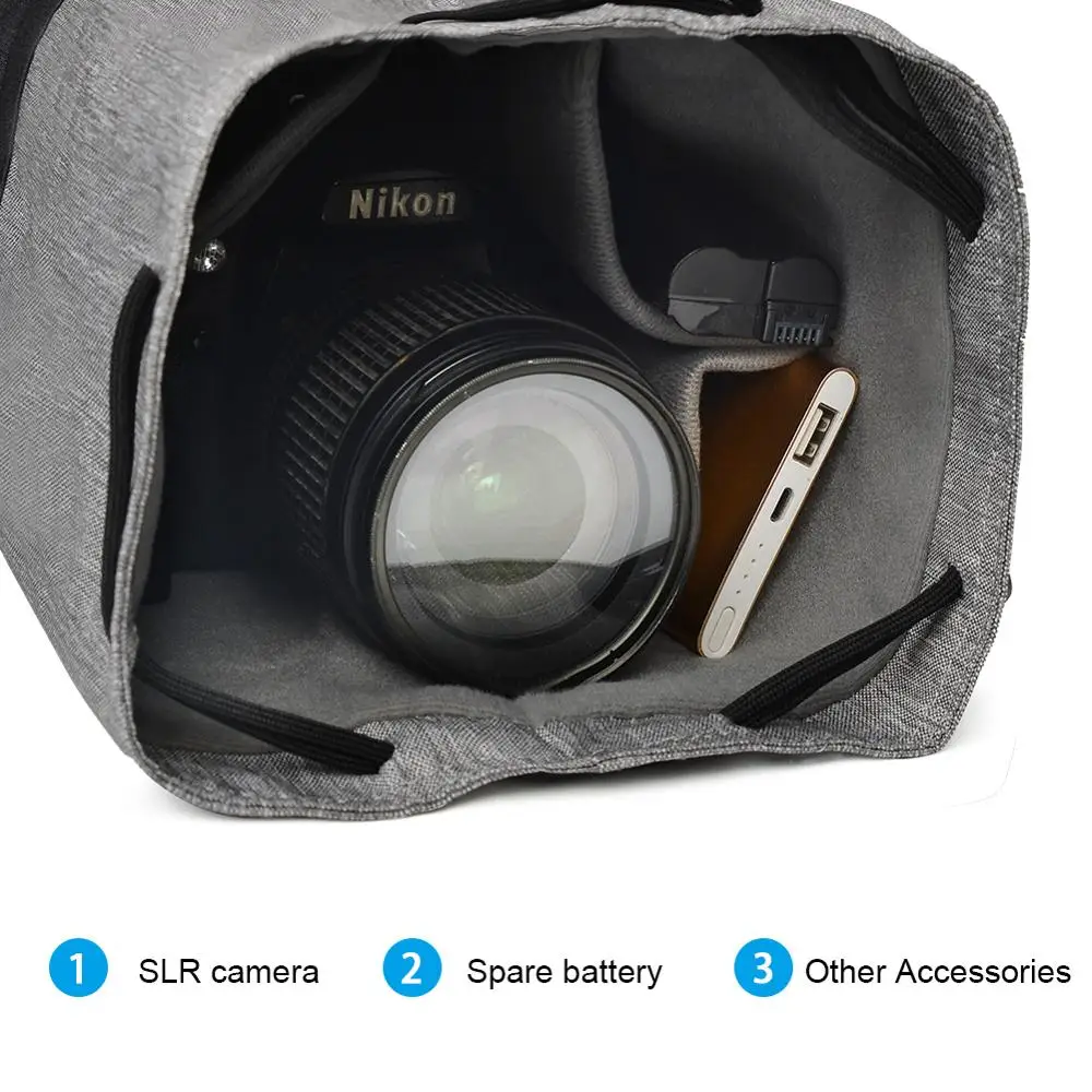 LOTONJT Waterproof Camera DSLR Case Underwater Pouch Bag PVC for Canon Sony Nikon Sigma Tamron Olympus Fujifilm Blue