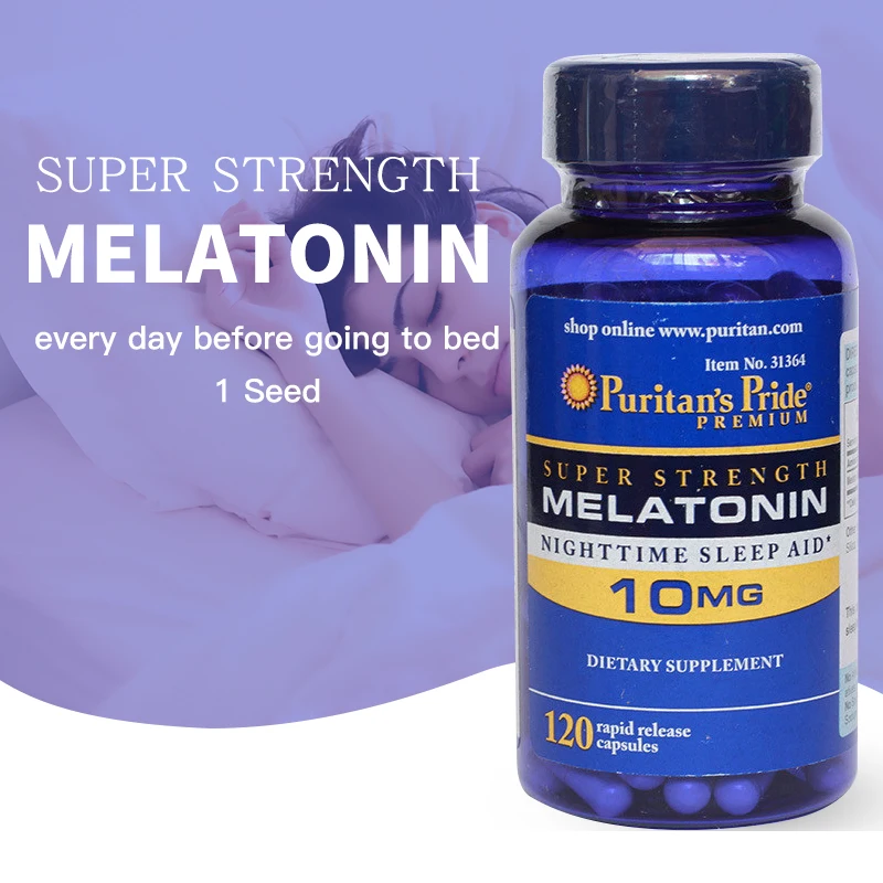 Melatonina de superfuerza, 10mg * 120 Uds. Ayuda a mejorar el sueño durante la noche, envío gratis