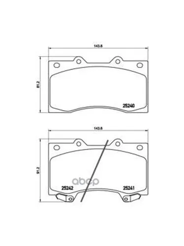 Колодки Тормозные Дисковые Nissan: Patrol Iii 10- Brembo арт. P56081