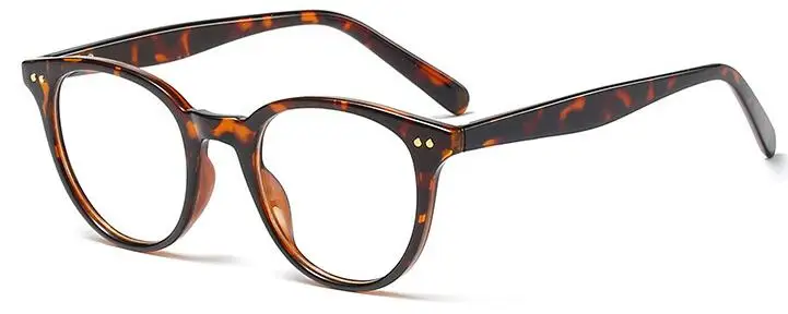 Модные круглые очки из поликарбоната, женские очки, очки для близорукости, мужские очки, оправа для очков, оптические прозрачные линзы, очки в винтажном стиле - Цвет оправы: C3 leopard clear