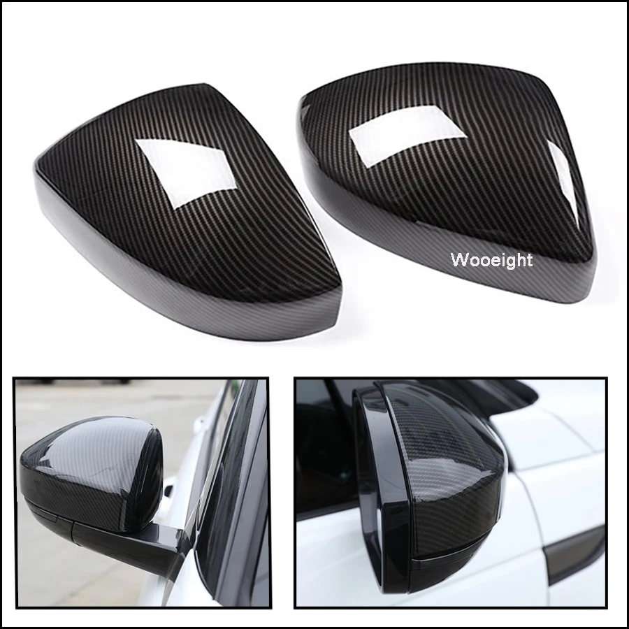 Wooeight 1Pair Carbon Fiber Car Rear View Mirror Covers Caps Fit For