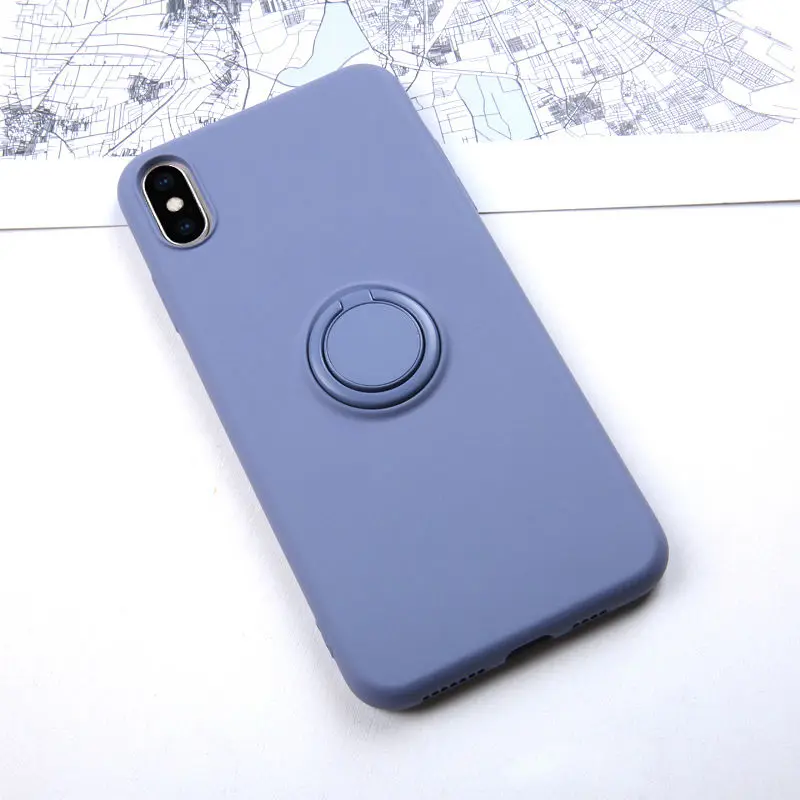 Роскошный мягкий жидкий силиконовый чехол для iPhone 11 Pro Max XS X 7 8 6 S 6 S XR подставка кольцо держатель тонкий чехол для iPhone11 Pro Чехол - Цвет: Gray