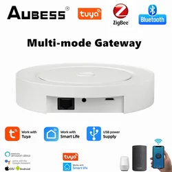 Aubess Tuya Smart 3 In 1 Gateway Intelligent Multi-Mode Gateway Zigbee WiFi Bluetooth-compatible Hub Work With Alexa Google Home