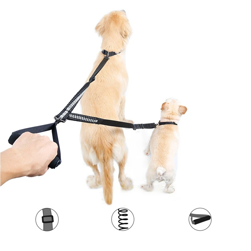 Для домашней собаки, двойные тяговые веревки, поводок для щенков, не запутывается, поводок со съемной ручкой из пенопласта для скалолазания домашних животных