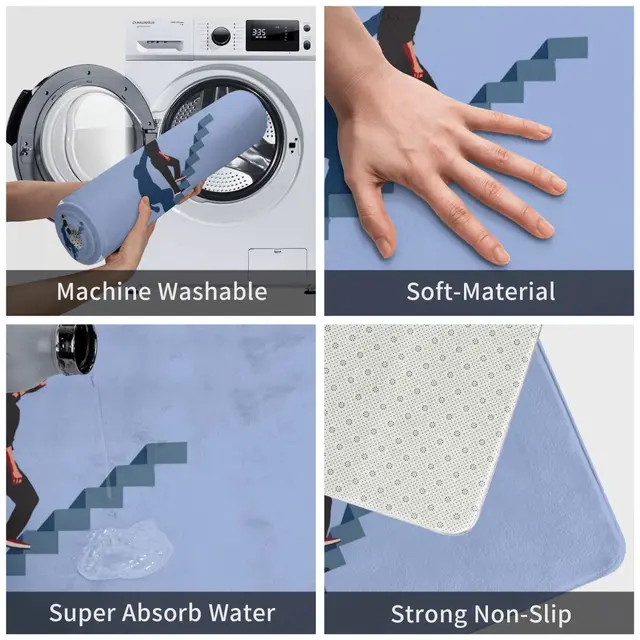 A Truman Show Poliészter Ajtajrögű Szőnyeg Lábát Nem Csúszás Nélküli Abszorpciós Kerületi Hálószoba Erkély Rajzfilm - Image 3