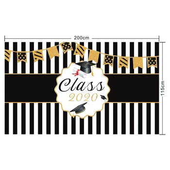 

Class 2020 Graduation Party Decoration Background Doctorial Hat Champagnes Banner Decoration Backdrop Curtains Backdrop Stand