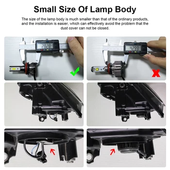 

9V-36V LED Headlights Auto Truck SUV 6000LM Super bright Bulbs Accessories