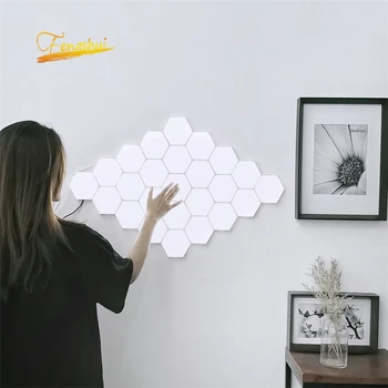 

Modern LED Night Light Quantum Lamp Touch Sensitive Lighting Magnetic Hexagons Corridor Decor Night Lamp Bedroom Bedside Lamp