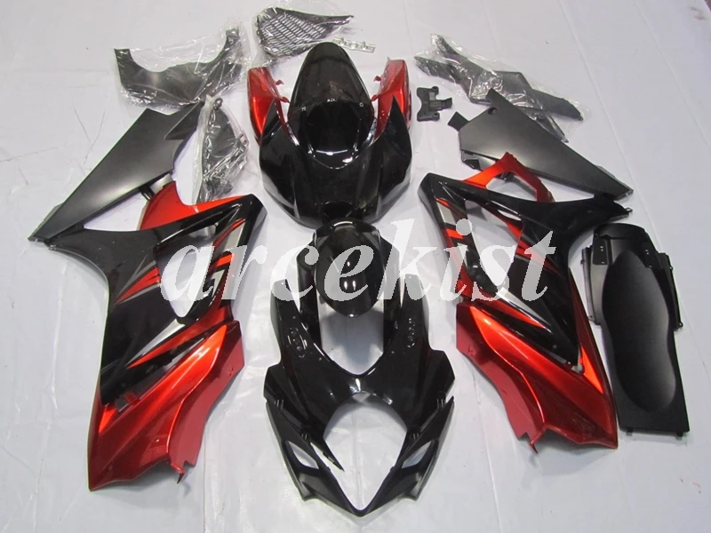 ABS мотоцикл Полный обтекатели комплект подходит для SUZUKI GSX-R1000 GSXR1000 2007 2008 07 08 K7 набор кузова красный черный