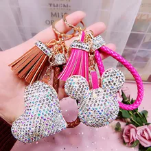 Креативный набор с бриллиантами Микки, искусственный бриллиант, корейский стиль, скрытое вещество, кисточка, сердце, брелок, маленькие подарки, подвеска, замок, кран