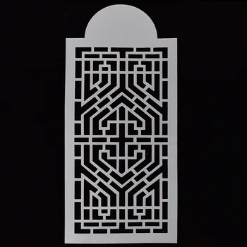 

1PC Retro geometric window grille Reusable Stencil Airbrush Painting Art DIY Home Decor Scrap booking Album Crafts
