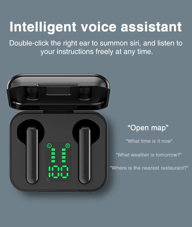 HKFZ TWS Bluetooth Earphone 5 0 True Wireless Earbuds Stereo Headphones For Xiaomi Handsfree In Ear Phone Sport Headset