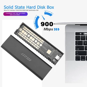 

M.2 to USB Type C Hard Disk Case Portable Hard Disk Box M Key Adapter 9Gbps M.2 NVME Portable SSD Enclosure Aluminum alloy