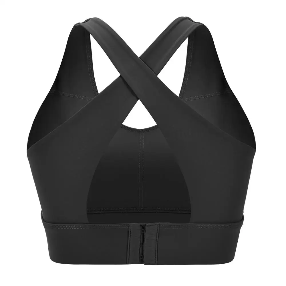NCLAGEN женский нейлоновый бюстгальтер для йоги, спортивная одежда с перекрещивающимися ремешками, эластичный Быстросохнущий Топ для тренировки пуш-ап, дышащий Топ для тренажерного зала и фитнеса - Цвет: Черный