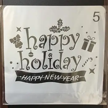 

6pcs/set Christmas Tree Snowman Drawing Template Stencil Painting Embossing DIY D08D