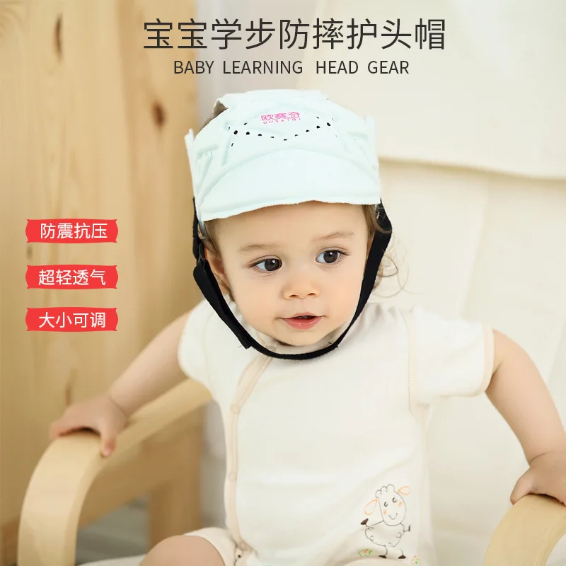 New Baby Toddler Protective Hat Baby Toddler Anti-collision Safety Helmet Children's Anti-fall Helmet Adjustable Bonnet Beanie baby accessories