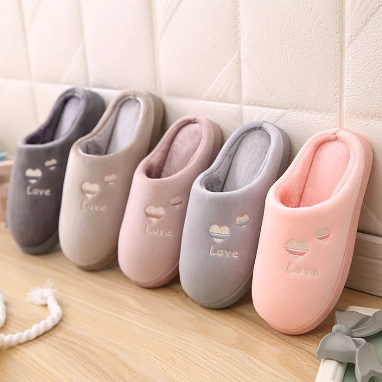 

Winter New Style Couples Wool Slippers Home Casual Warm Thick Bottomed Anti-slip Time of Childbirth Cotton Slippers Women's Floo