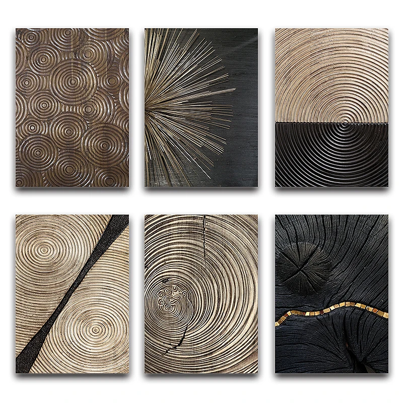 Картина на холсте с изображением колец под дерево абстрактные плакаты и принты в