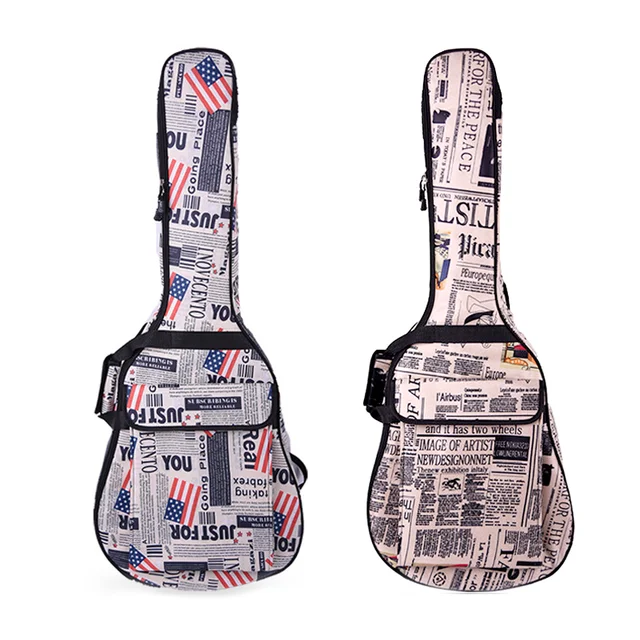 Сумка для акустической гитары 41/40 дюйма, водонепроницаемая ткань Оксфорд 600D, с двумя мягкими ремнями в газетном стиле, сумка для подарка, чехол для гитары 1