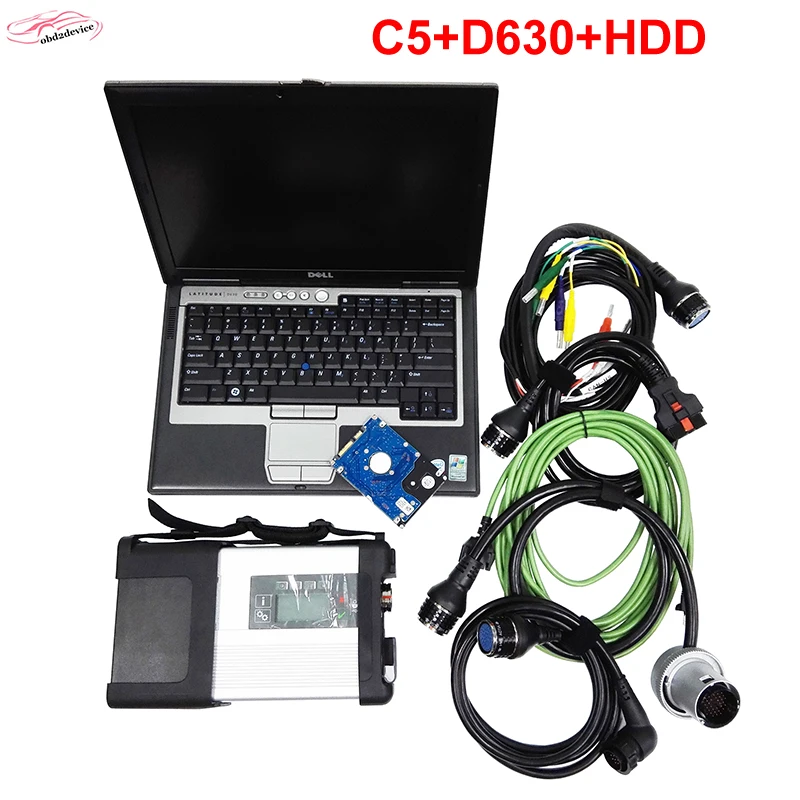 V12. MB STAR C5 с программным обеспечением DTS Vediamo FDOK VeDOC в ноутбуке D630 X200T шт., SD Подключение C5 wifi Поддержка автомобиля/грузовика диагностики - Цвет: C5 SW HDD D630PC