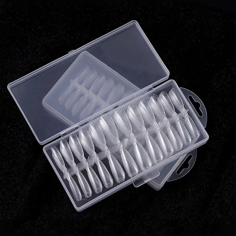 

1 Box/ 240pcs Tips Transparent Half Cover Fake False Artificial French Nail Art X7YB