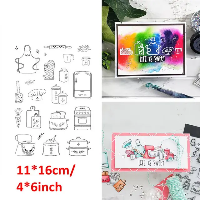 Clear Silicone Stamps Alphabets Words Script Thinking of You Baking Recipe DIY Craft Paper Scrapbooking Making Template 2021 New 6