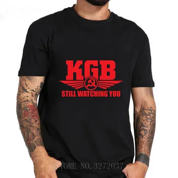 

KGB Vladimir Lenin Men T Shirts USSR Russia Communism Marxism Socialism Still Watching You T-Shirts Cotton Gift Clothes