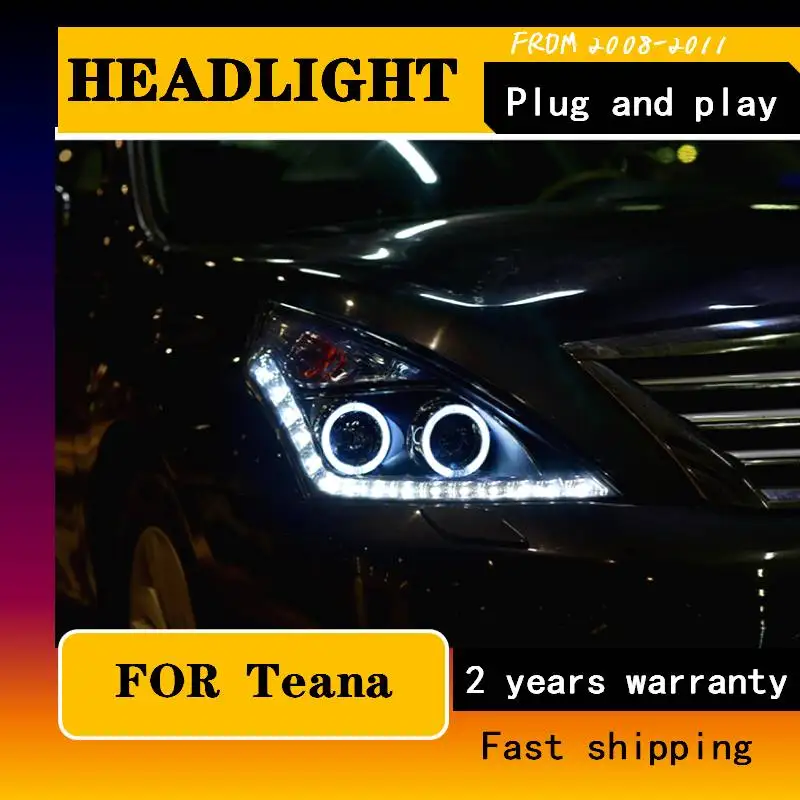 

Car Styling For Nissan Teana Headlights 2008-2011 Teana LED Headlight DRL Bi Xenon Lens High Low Beam Parking Fog Lamp