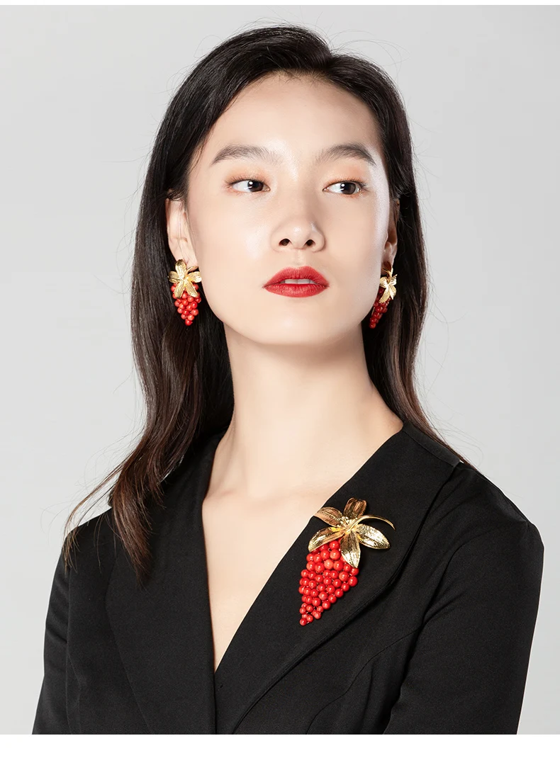 ZHIJIAN, серьги, виноград, бамбуковый Коралл, натуральный жемчуг, 925 серебро, ручная работа, китайский стиль
