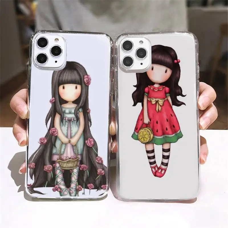 

Cartoon Santoro Gorjuss cute girl Phone Case Transparent soft For iphone 5 5s 5c se 6 6s 7 8 11 12 plus mini x xs xr pro max