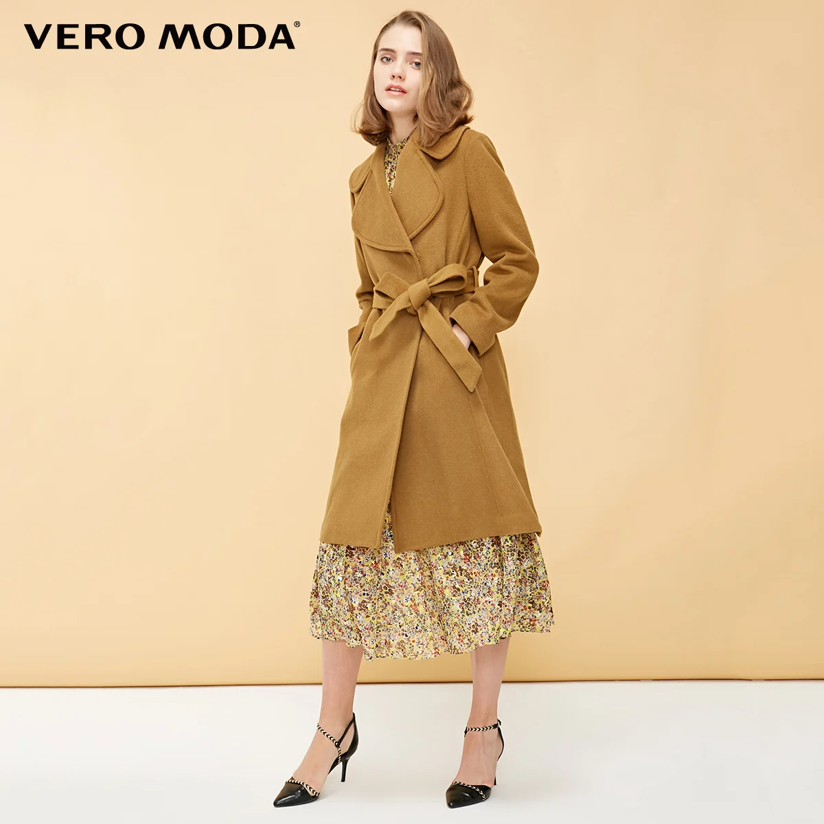Vero Moda Женское пальто из 52% шерсти с невидимой застежкой | 318327549