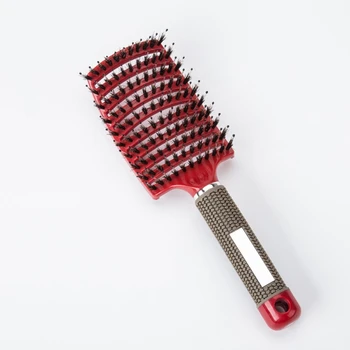 

1pcs Woman Boar Bristle & Nylon Hair Brush Anti-static Comb Paddle Scalp Hair Massage F9N2