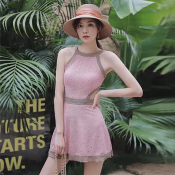 

Women's Beach Outings 2018 Woman Swimsuit One Piece Bikini Lady's Swim Wear Fused Female Swimsuits With Skirt Sexy Nightclub
