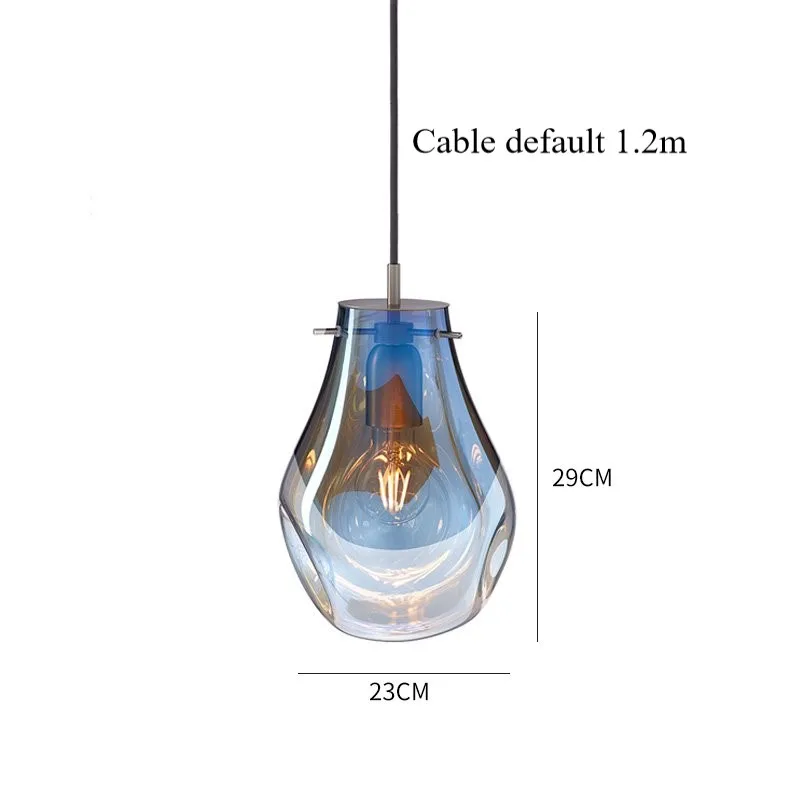 Пост-современный минималистичный красочные стеклянные подвесные светильники прикроватная лампа кафе ресторан Креативный дизайнер Стекло E27 Подвесная лампа